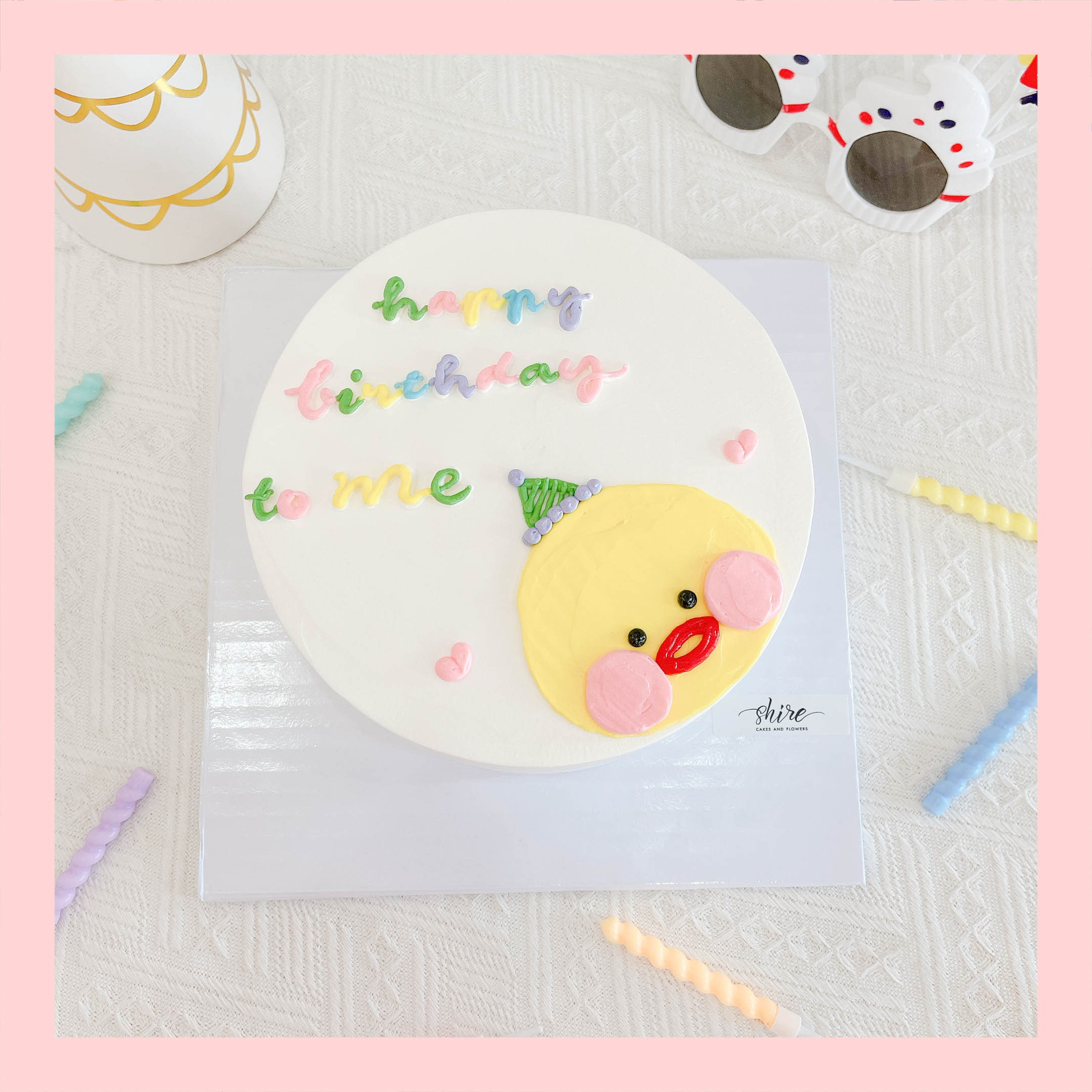 Bánh vẽ hình con vịt dễ thương  Bánh sinh nhật trẻ em